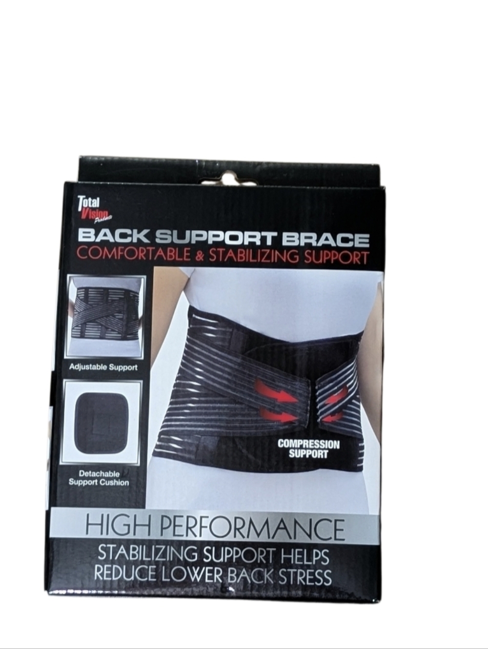 Back Support Brace - Black - Compression Support - Picture 2 of 5